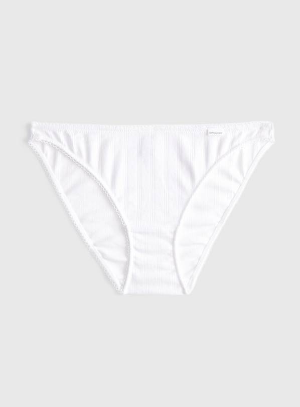 Cottonform™ White Pointelle Tanga Knickers 20