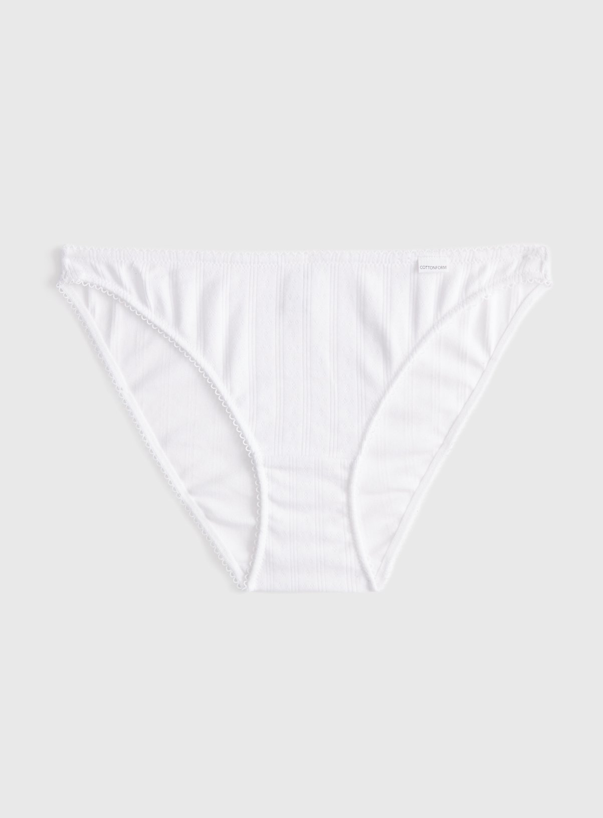 Cottonform™ White Pointelle Tanga Knickers 8 - Image 3 thumbnail