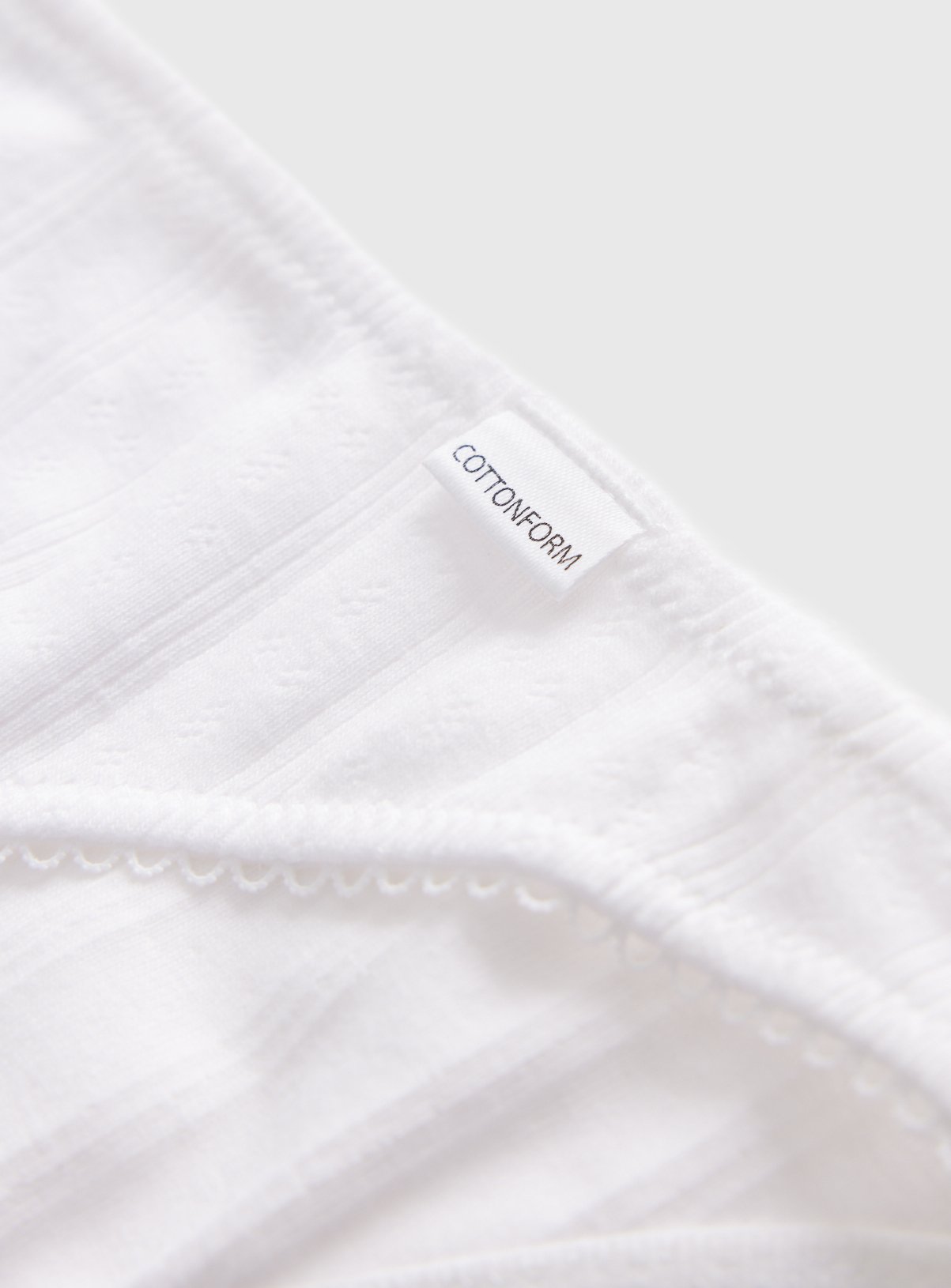 Cottonform™ White Pointelle Tanga Knickers 8 - Image 4 thumbnail