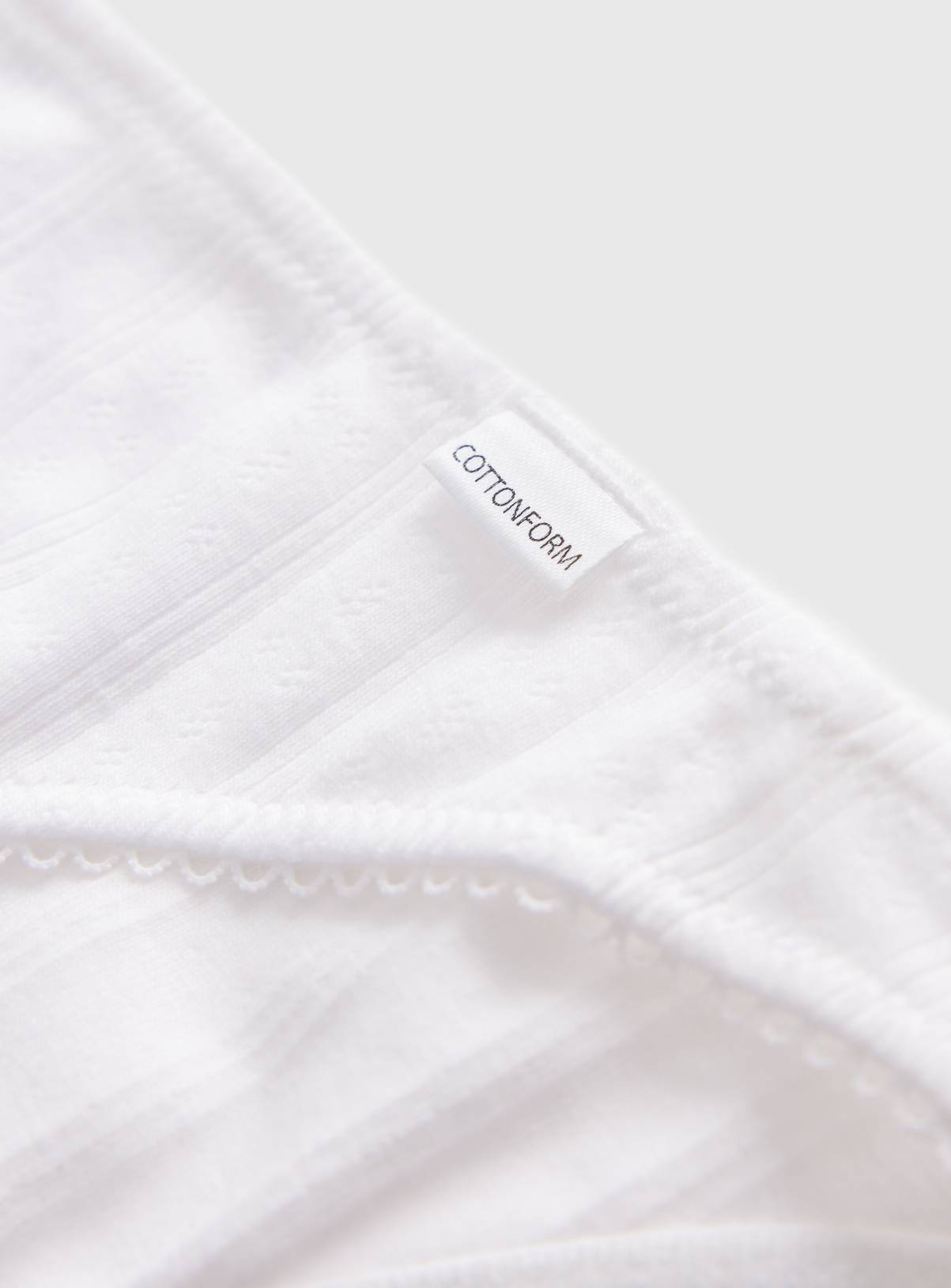 Cottonform™ White Pointelle Tanga Knickers 8 - Image 4