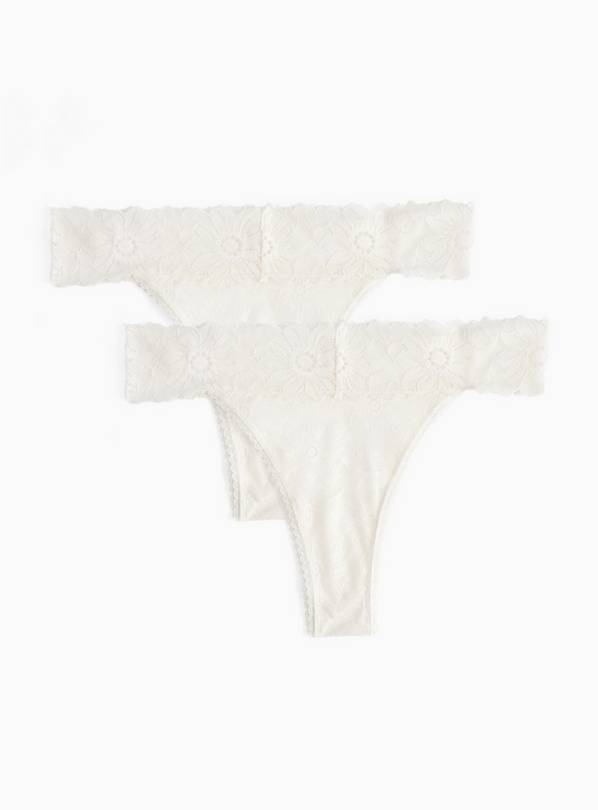Ivory Halanka Lace Brazilian Knickers 2 Pack 16