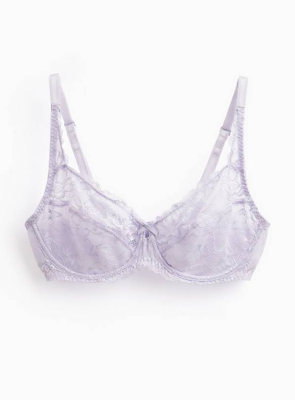 Purple Fleur Lace Unpadded Bra 34D