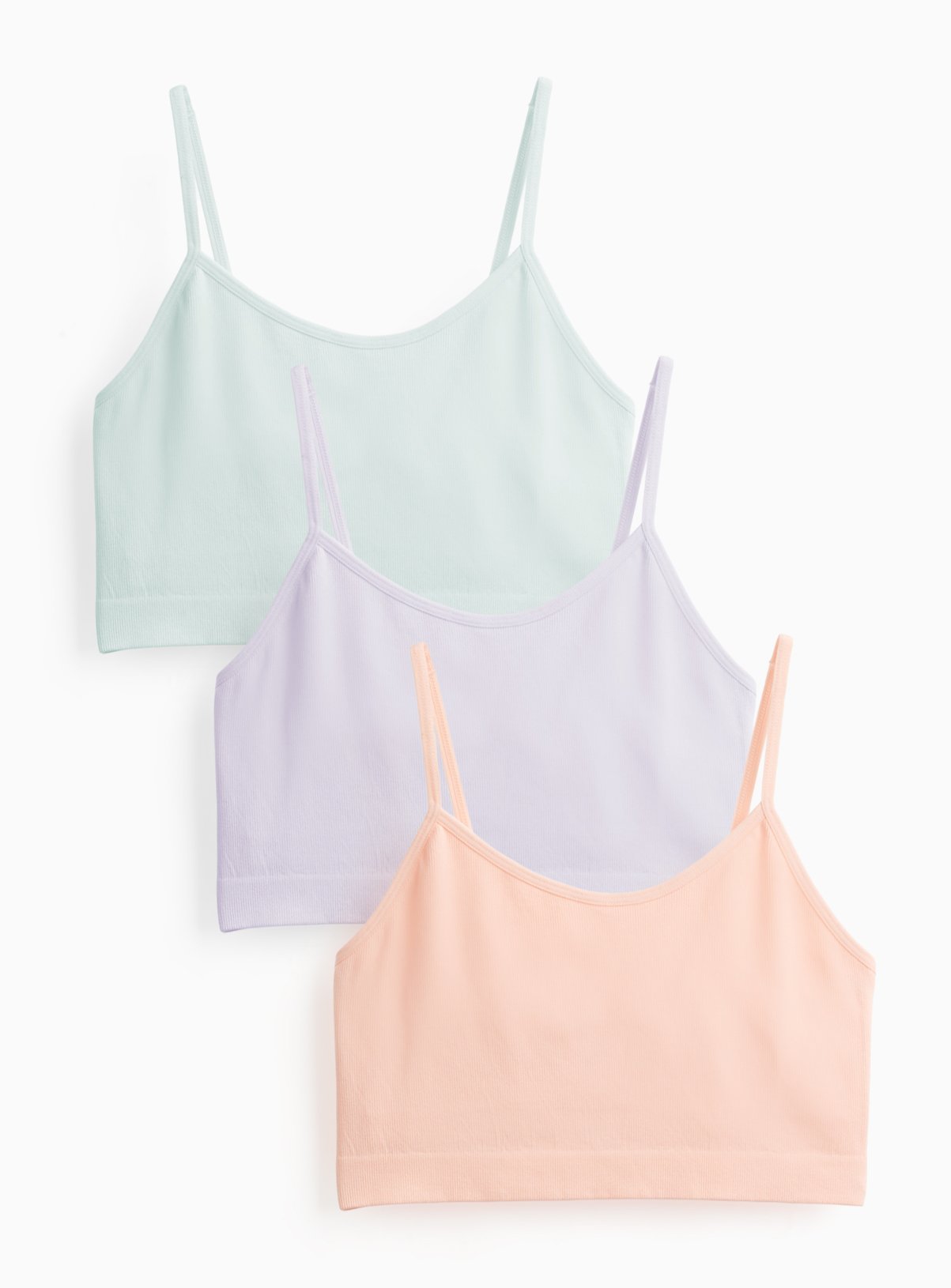 Strappy Ribbed Crop Tops 3 Pack XS - Image 1 thumbnail