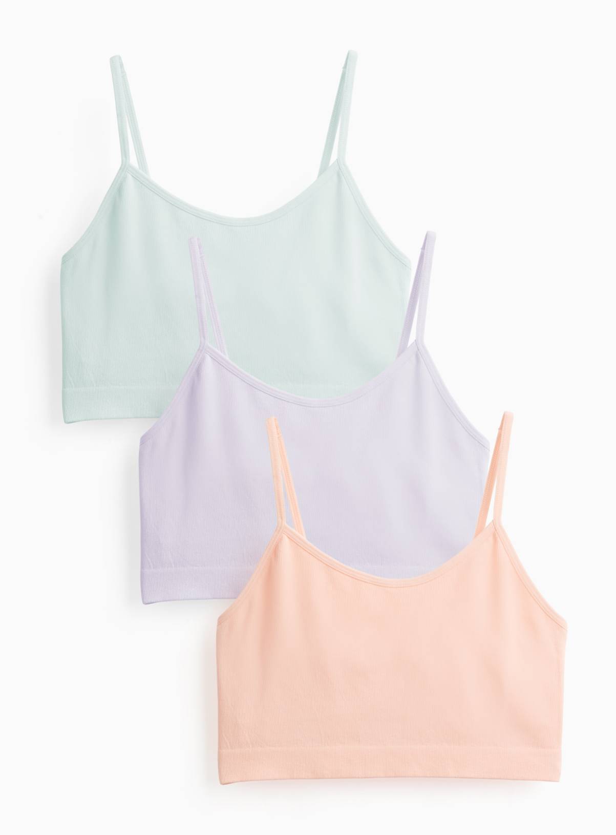 Strappy Ribbed Crop Tops 3 Pack XS - Image 1