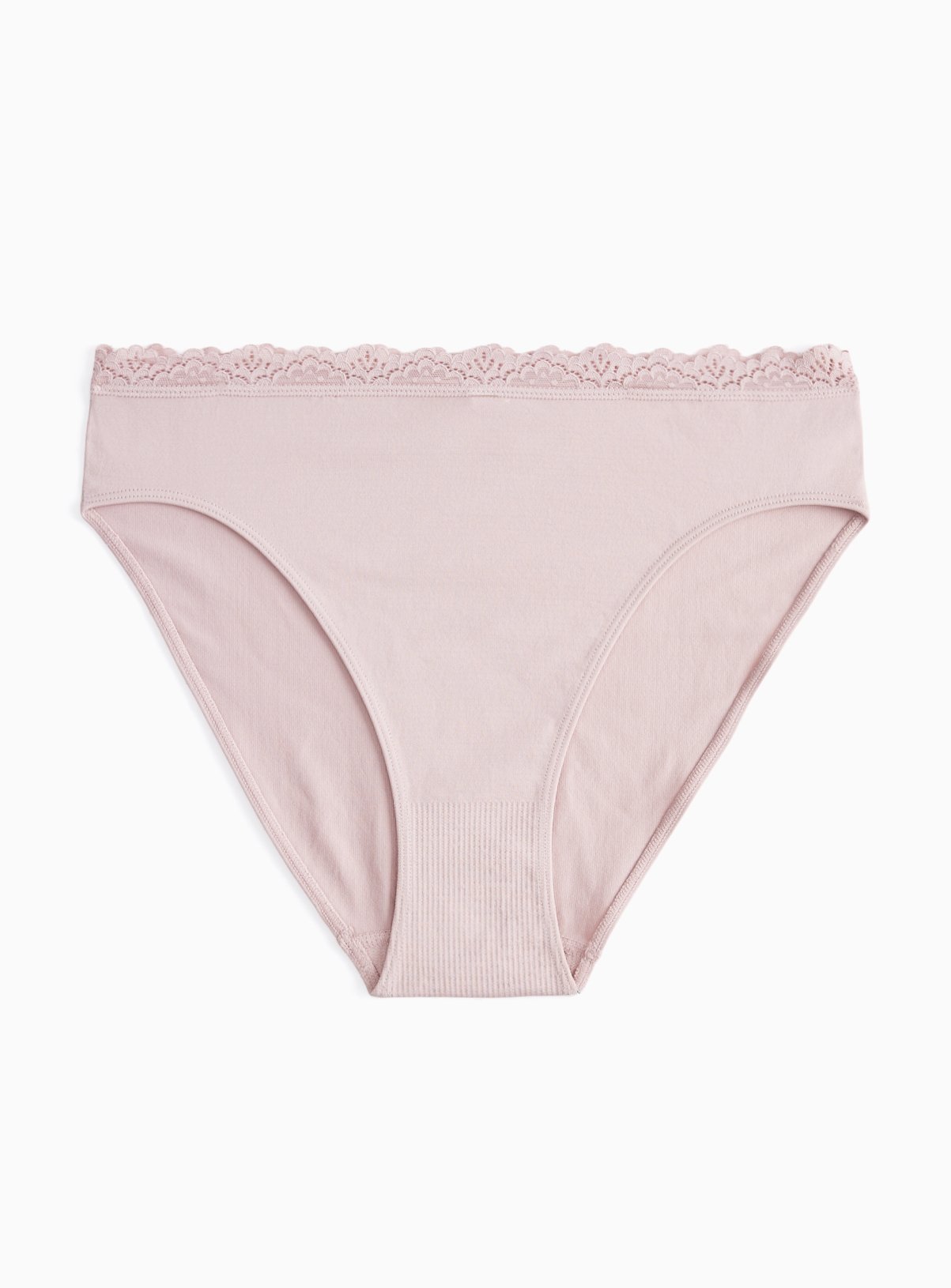 Brown Seamless Lace Trim High Leg Knickers S - Image 2 thumbnail