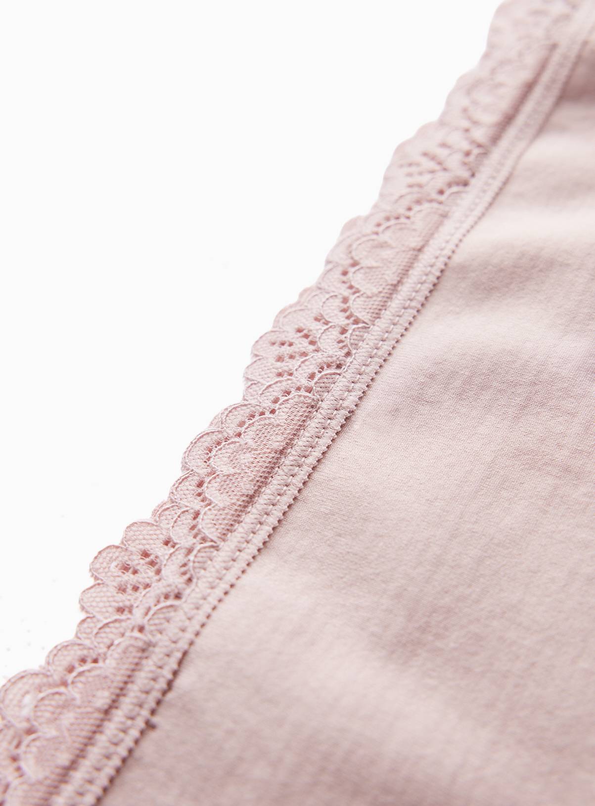 Brown Seamless Lace Trim High Leg Knickers S - Image 3