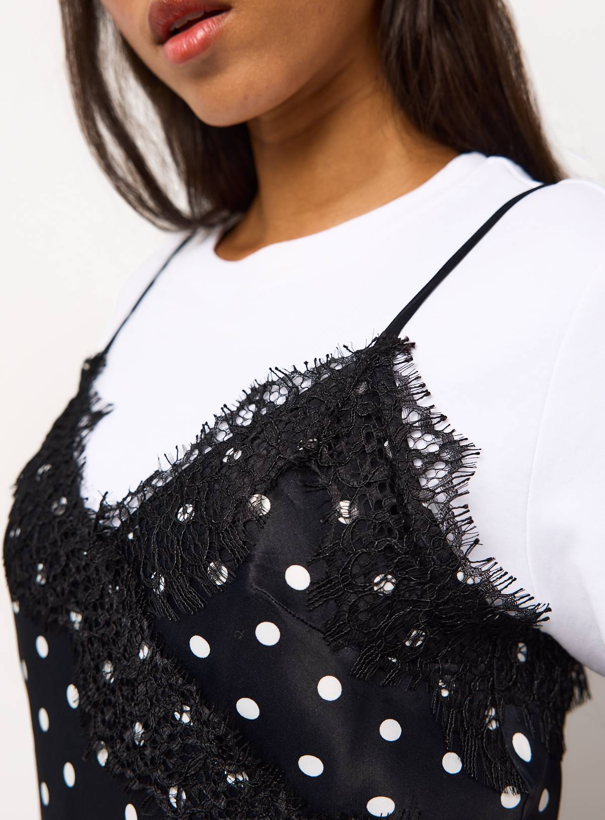 Mono Spotted Lace Satin Camisole Top 8 - Image 3