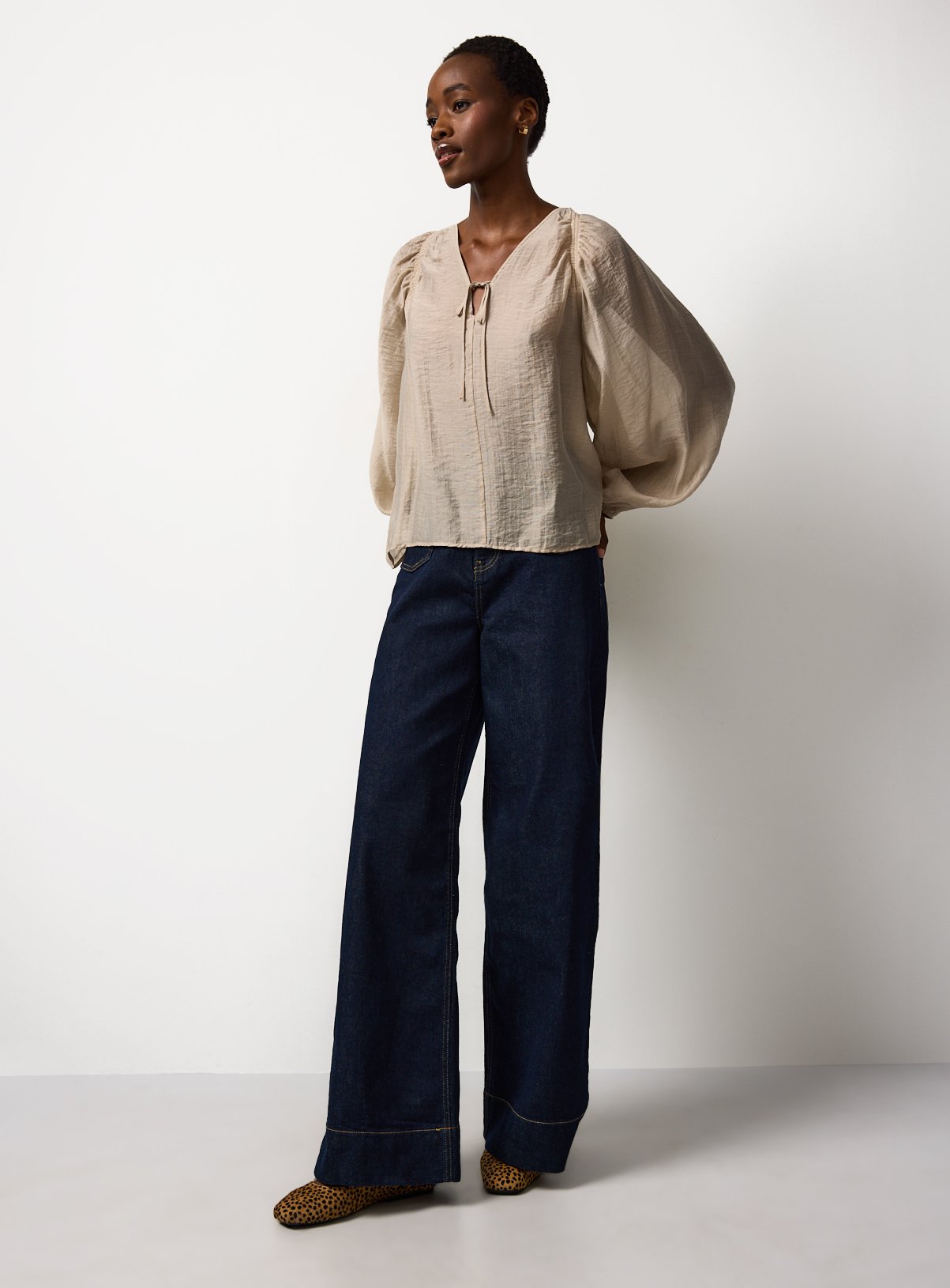 Stone Textured Tie Front Top 14 - Image 2 thumbnail