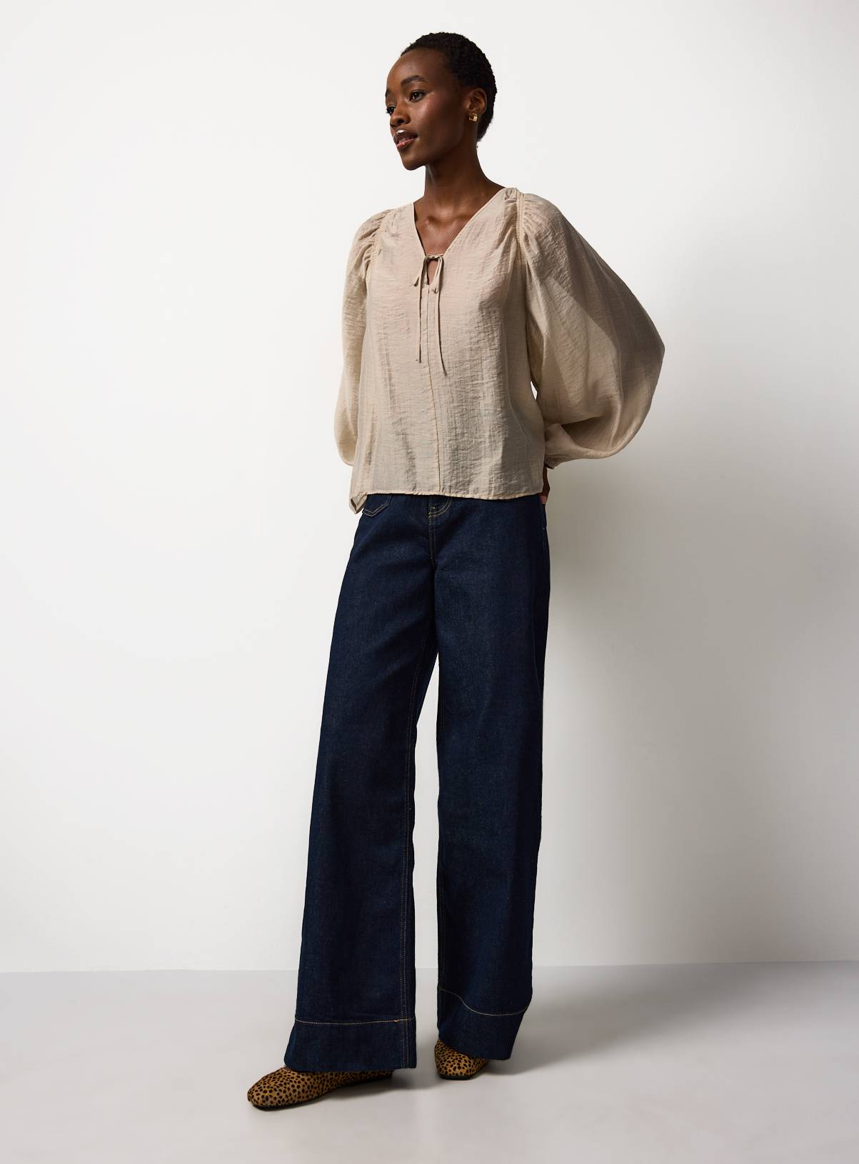 Stone Textured Tie Front Top 14 - Image 2