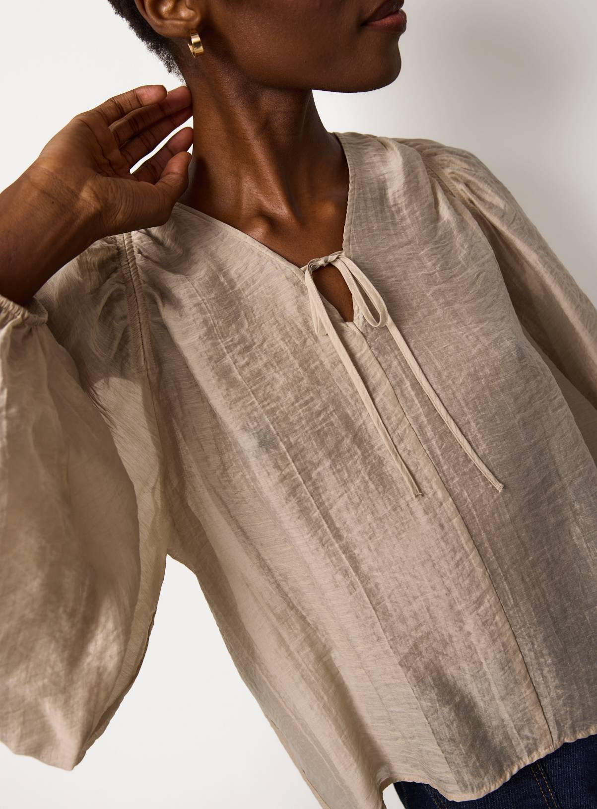 Stone Textured Tie Front Top 14 - Image 3