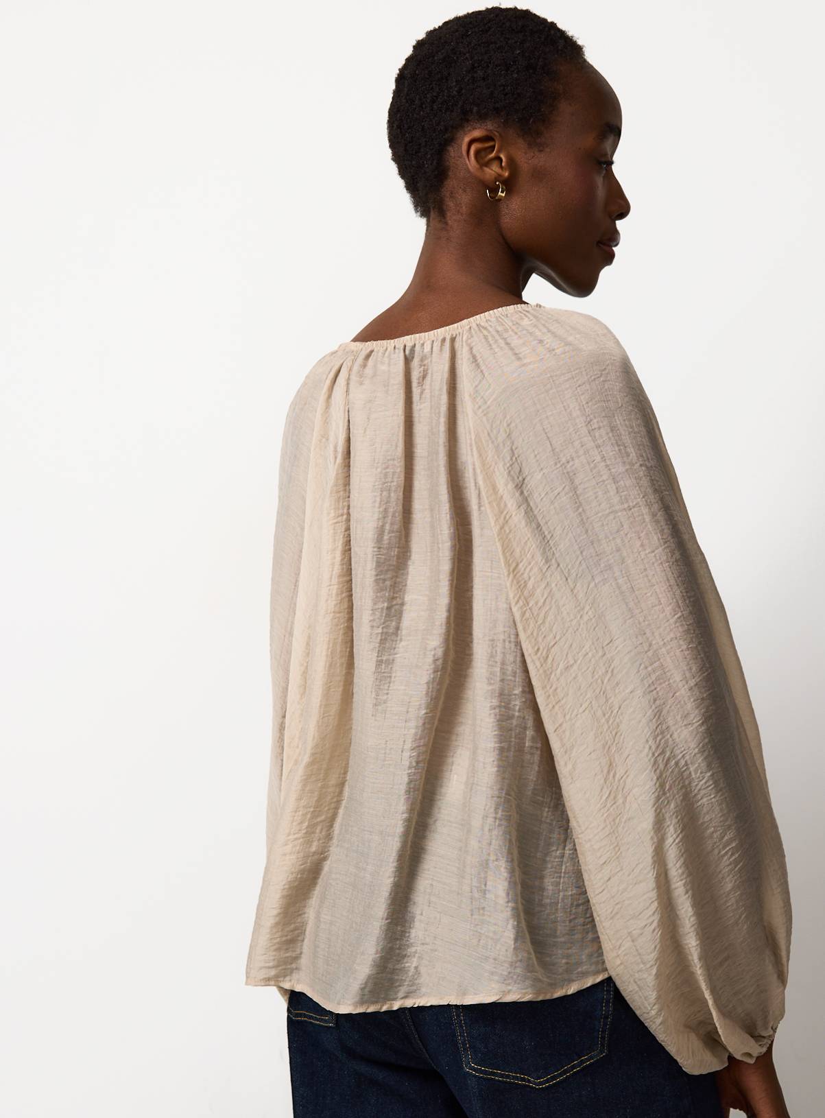 Stone Textured Tie Front Top 14 - Image 4