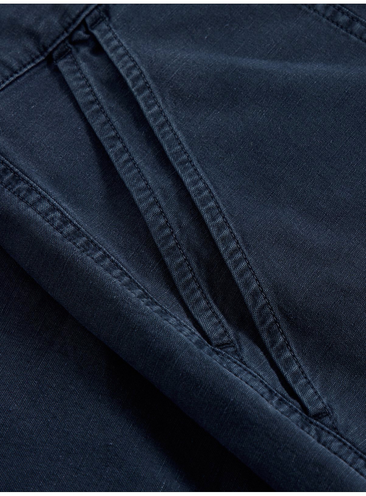 WHITE STUFF Twister Chino Trouser With Linen Navy 12 - Image 6 thumbnail