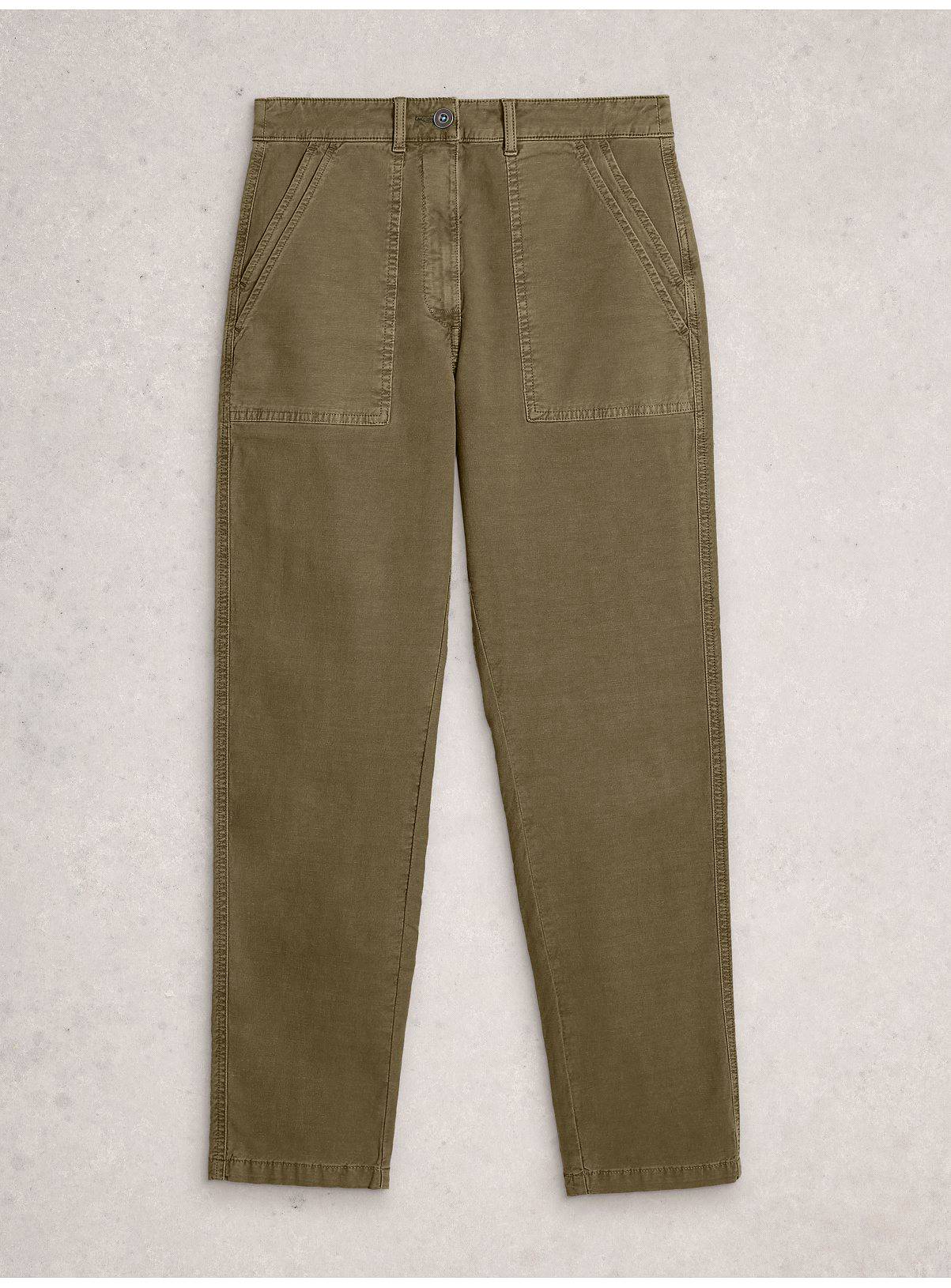 WHITE STUFF Twister Chino Trouser With Linen Khaki 14 - Image 5