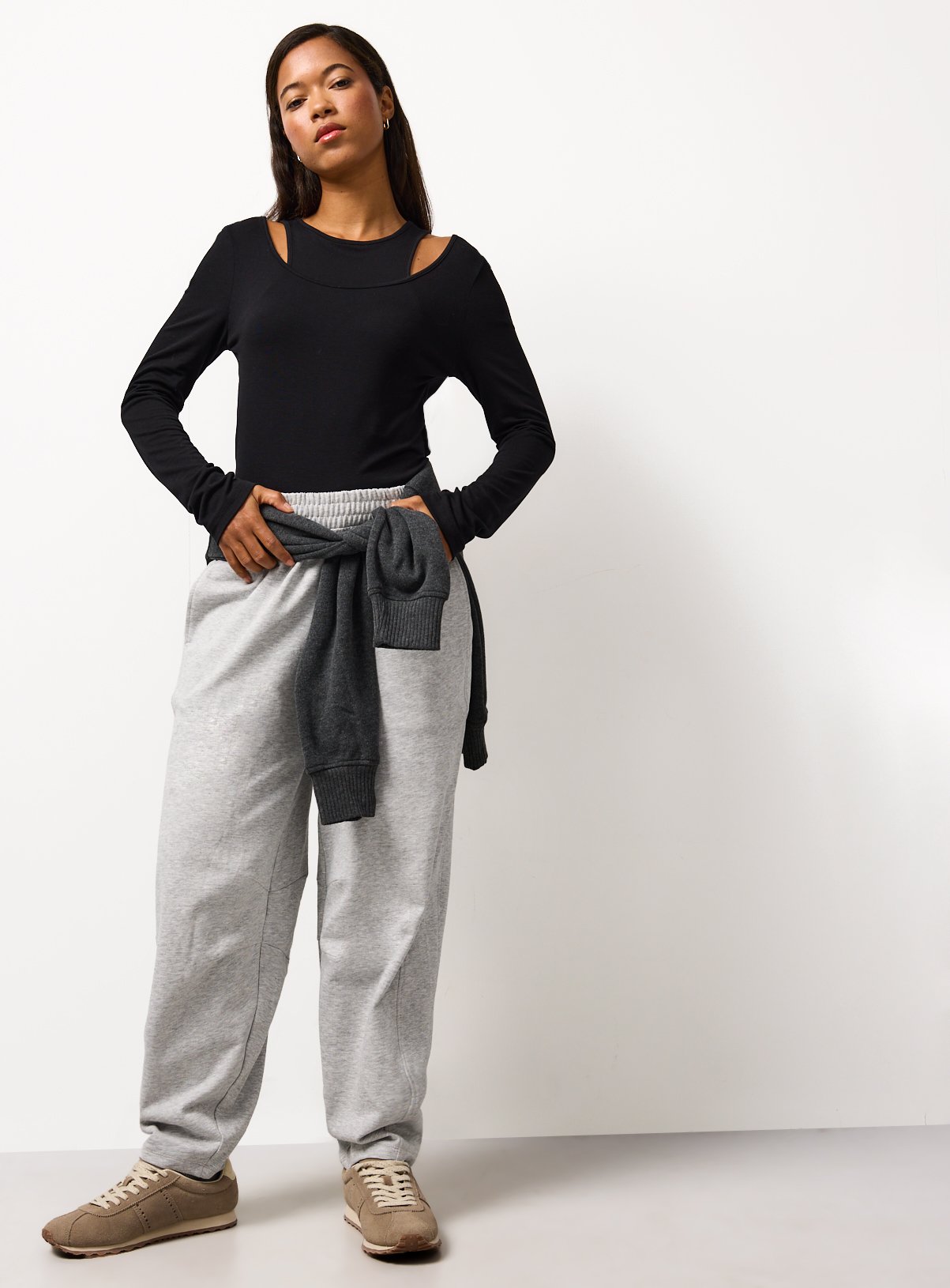 Black Double Layered Long Sleeve Top 18 - Image 2 thumbnail