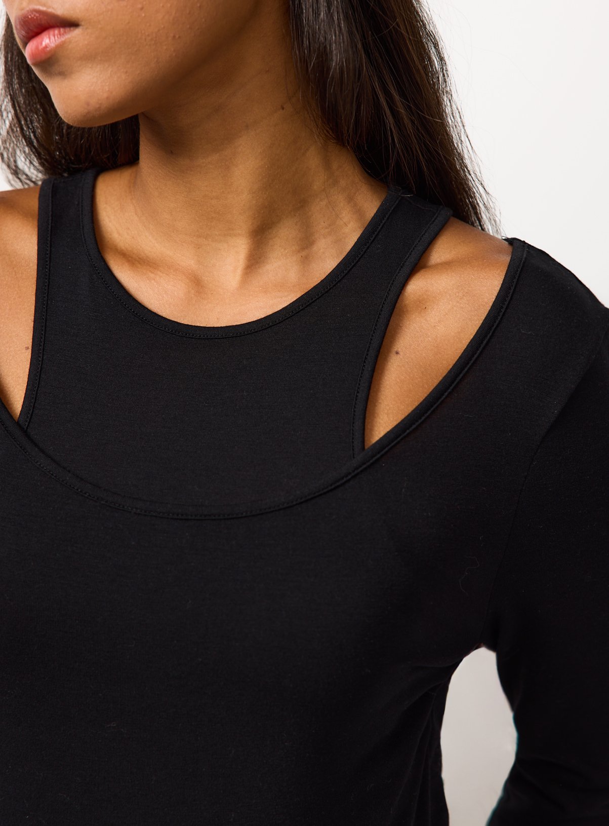 Black Double Layered Long Sleeve Top 18 - Image 3 thumbnail