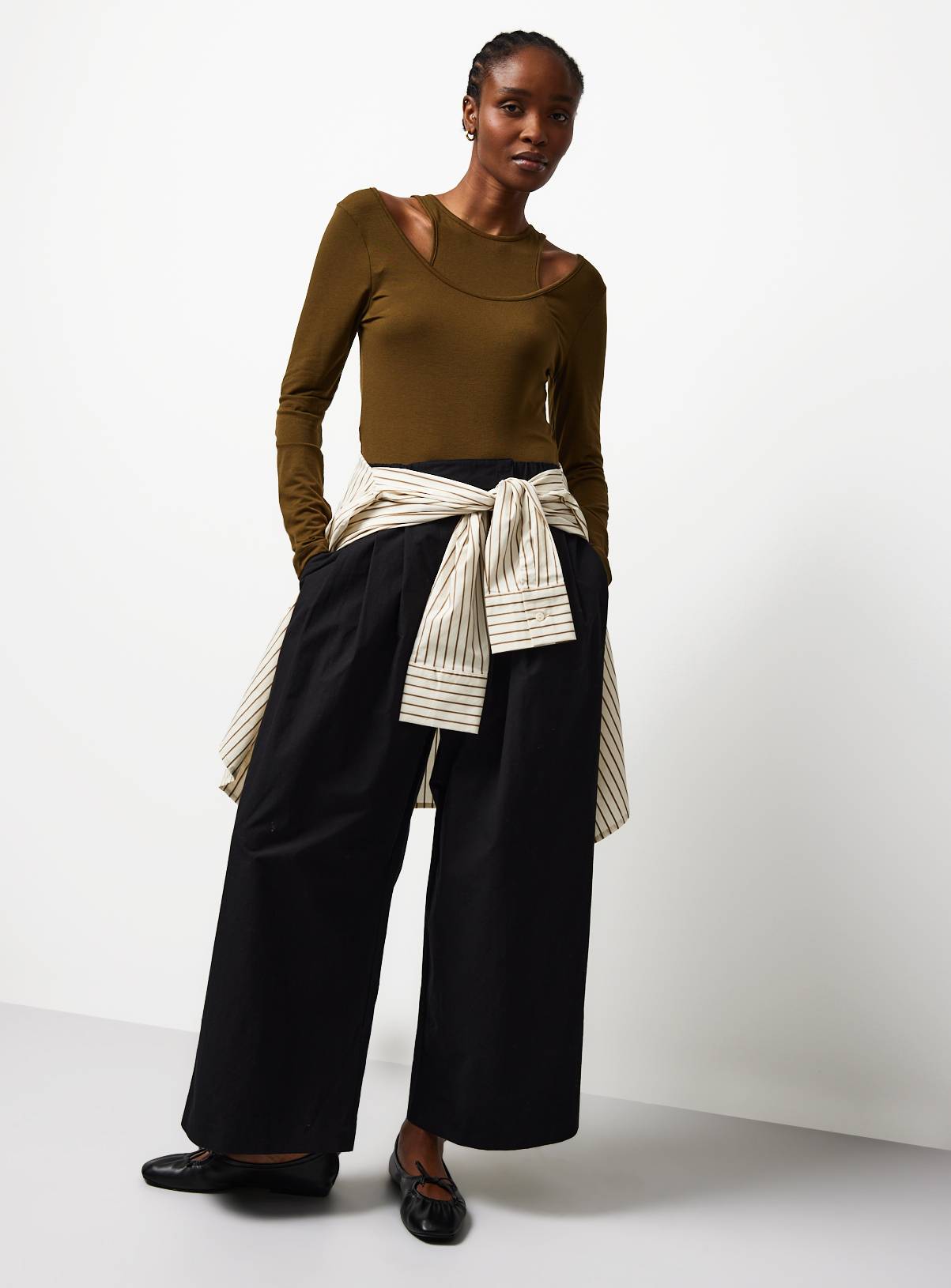 Green Double Layered Long Sleeve Top 20 - Image 2