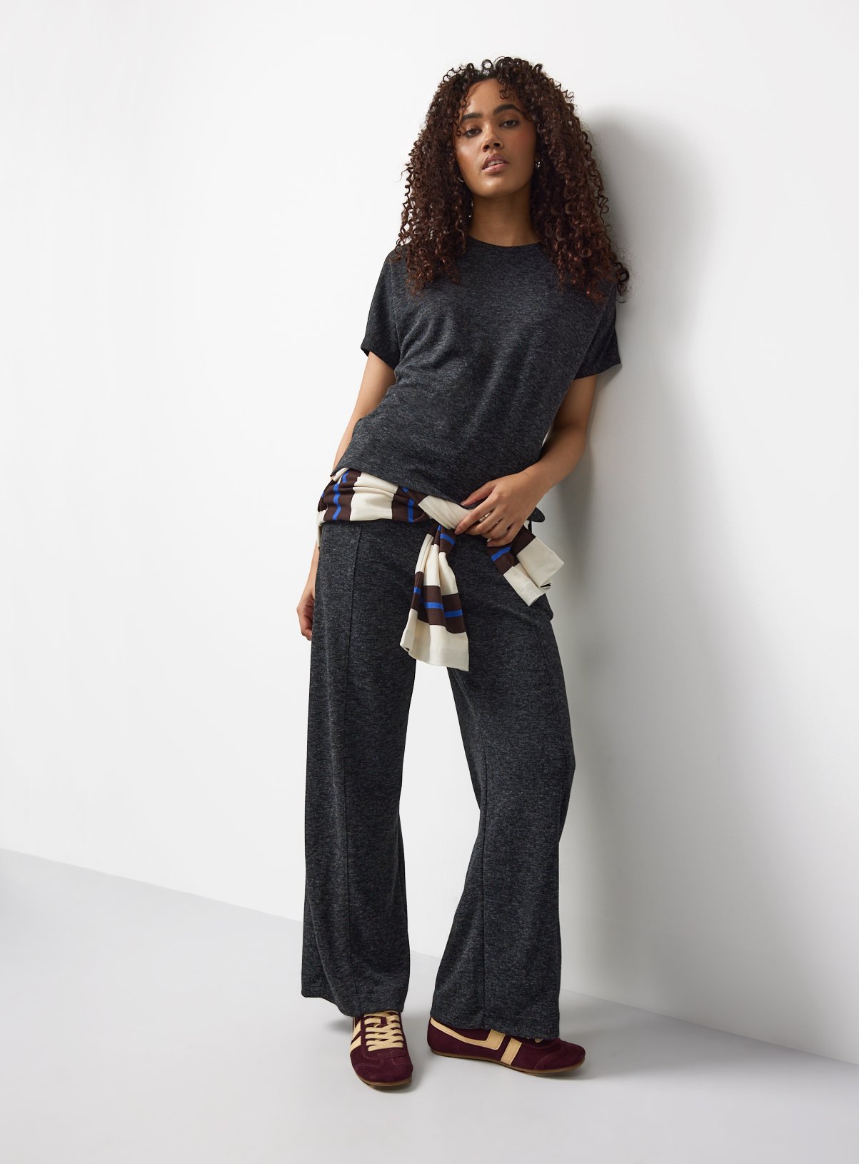 Charcoal Short Sleeve Co-ord Top XS - Image 2 thumbnail