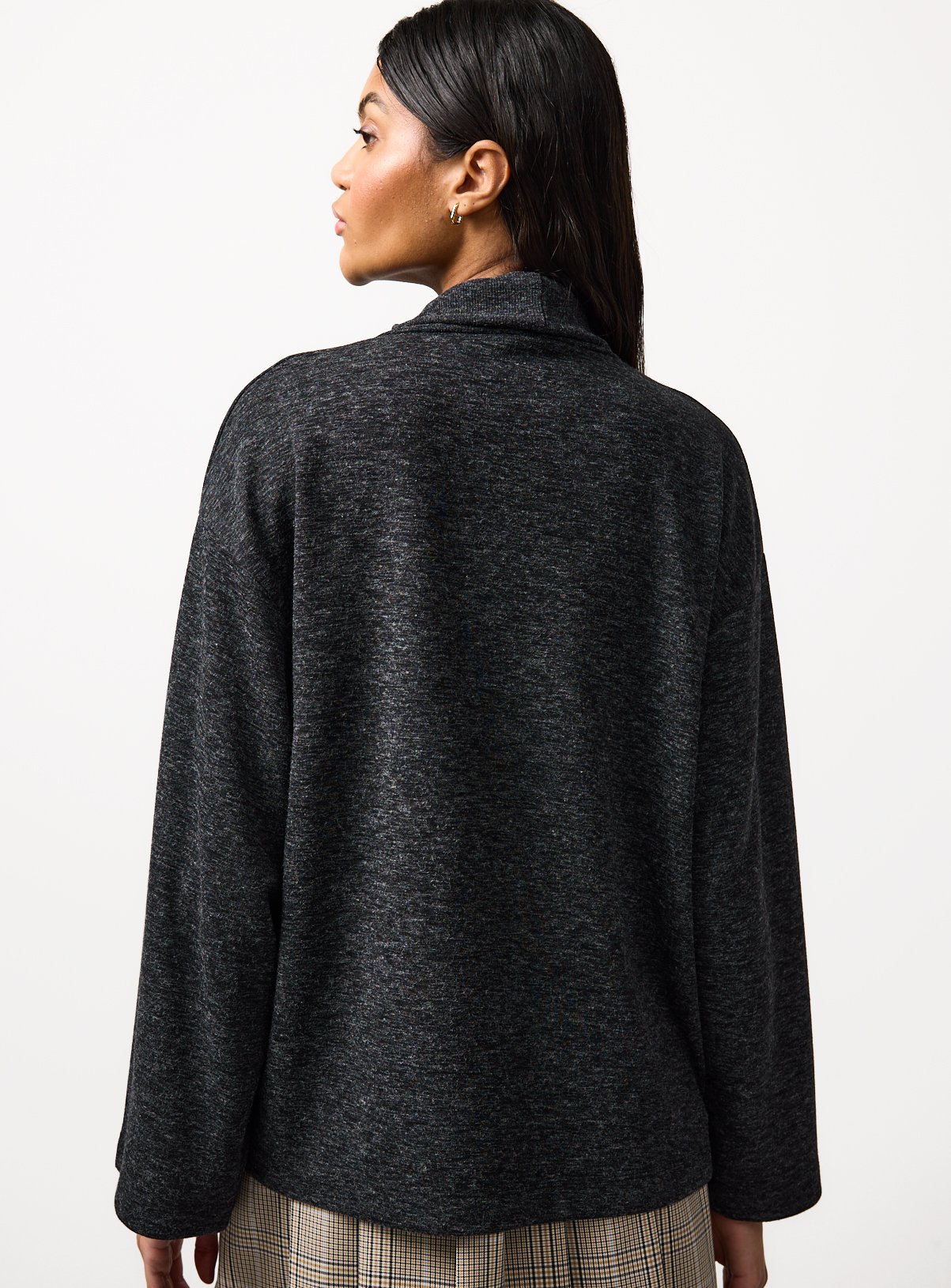 Charcoal Roll Neck Long Sleeve Co-ord Top M - Image 4 thumbnail