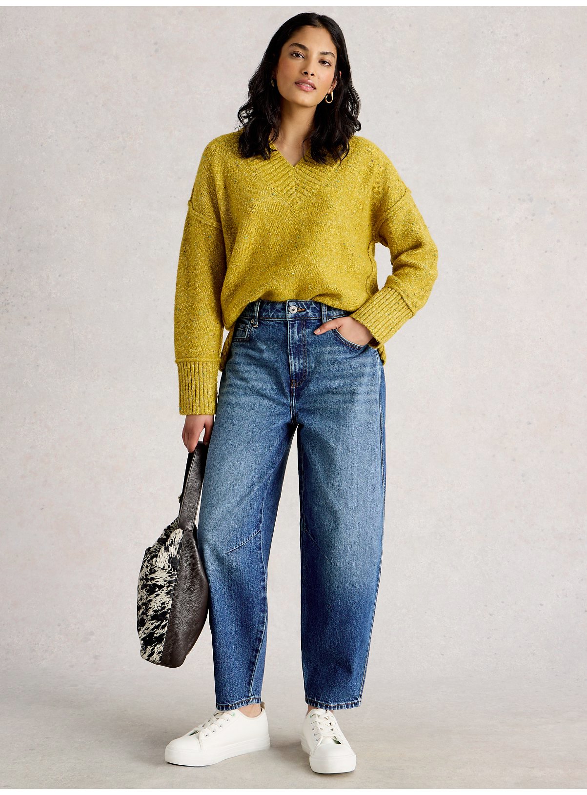 WHITE STUFF Aubrey Barrel Leg Jean Mid Denim 14 - Image 2 thumbnail