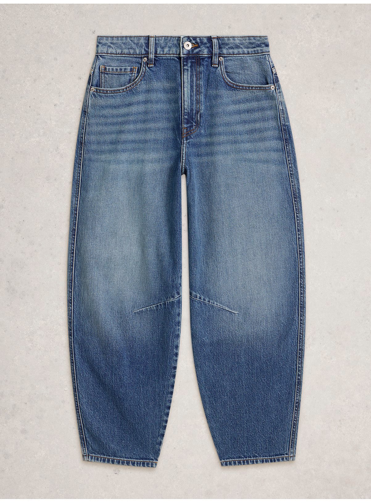 WHITE STUFF Aubrey Barrel Leg Jean Mid Denim 14 - Image 5 thumbnail