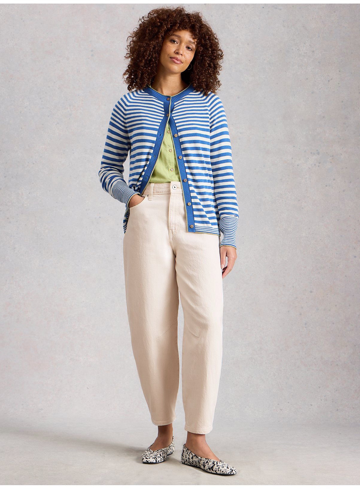 WHITE STUFF Aubrey Barrel Leg Jean White 8 - Image 2 thumbnail