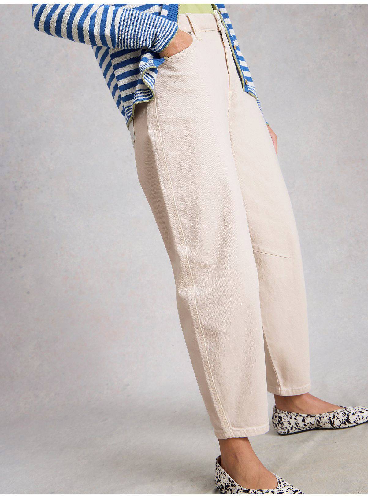 WHITE STUFF Aubrey Barrel Leg Jean White 8 - Image 4