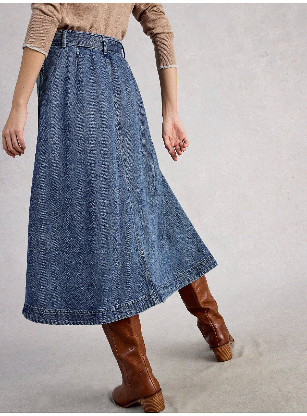 WHITE STUFF Lexi Denim Midi Skirt 12 - Image 2