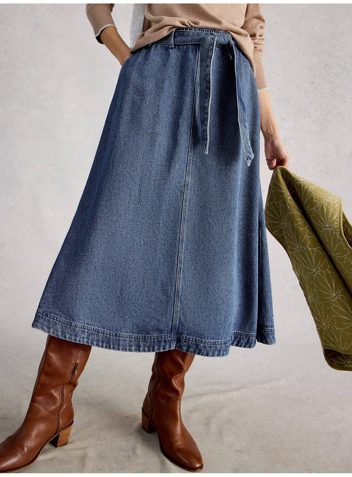 WHITE STUFF Lexi Denim Midi Skirt 12 - Image 3