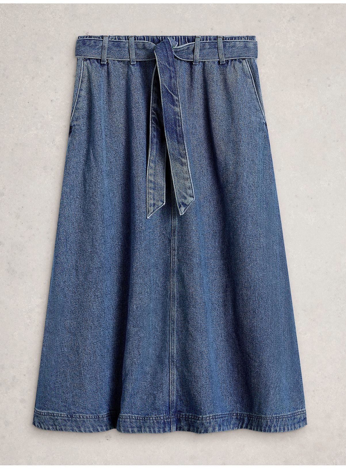 WHITE STUFF Lexi Denim Midi Skirt 12 - Image 5 thumbnail