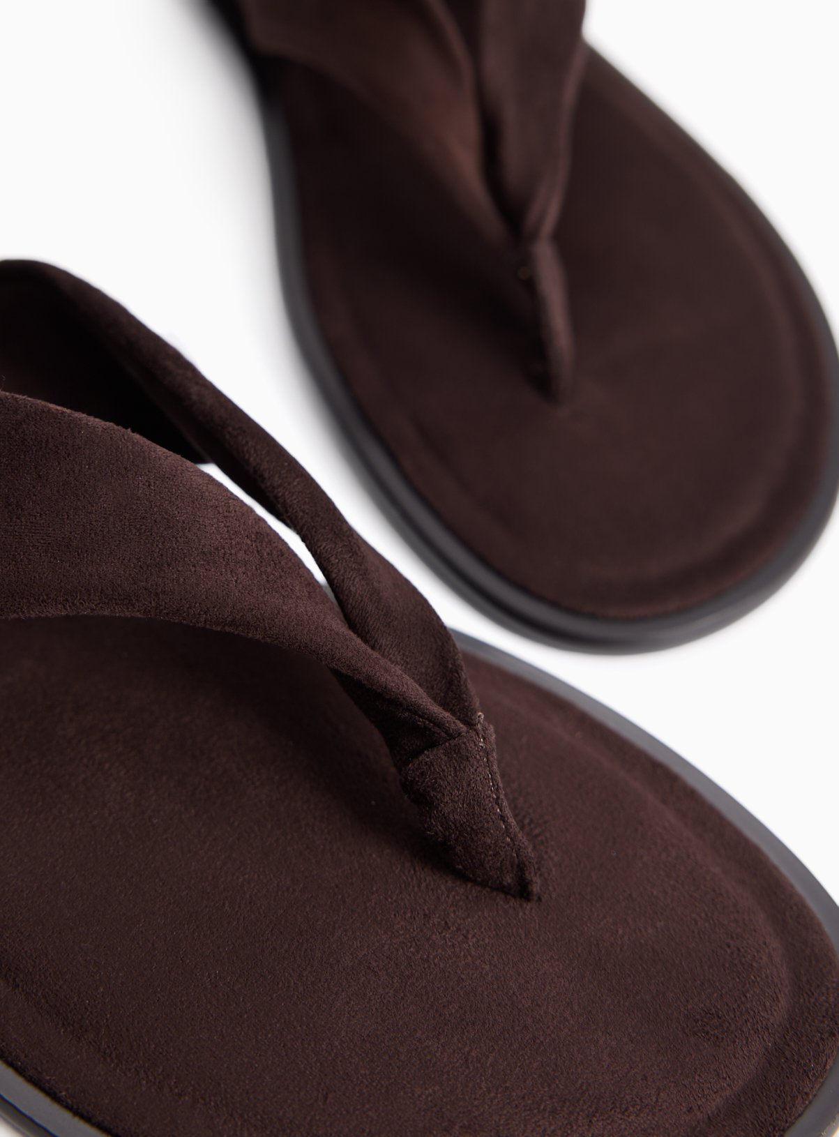 Brown Faux Suede Toe Post Sandals 7 - Image 2 thumbnail