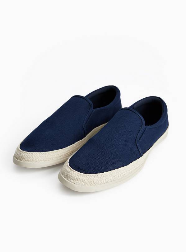 Navy Slip On Espadrilles 7