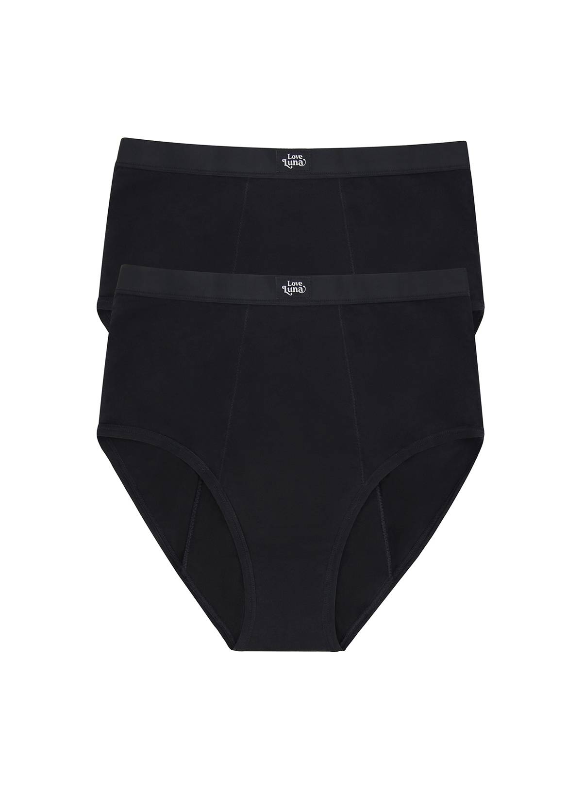 LOVE LUNA Ladies 2 Pair Pack Super Period Full Briefs 14-16 - Image 1