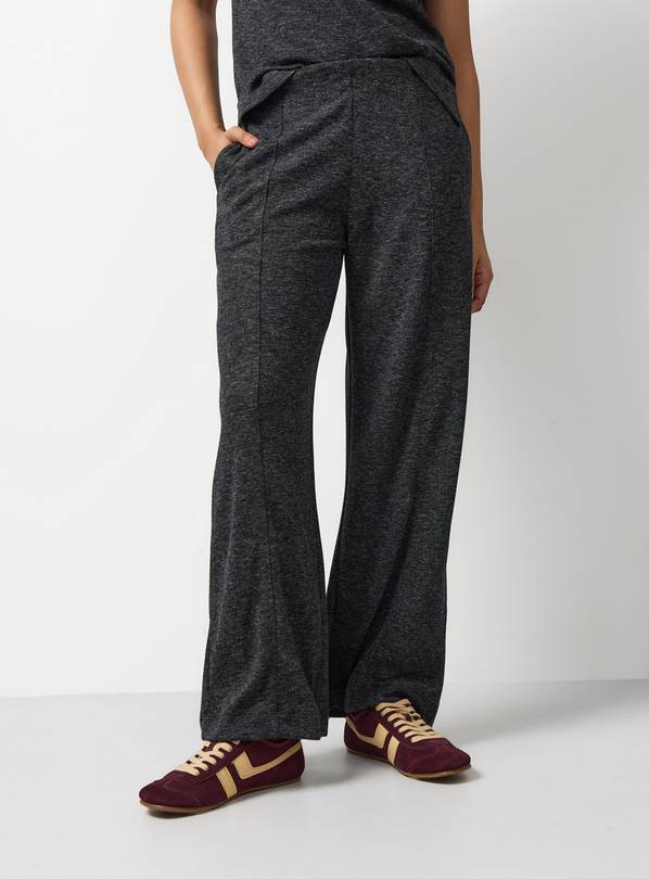 Charcoal Compact Wide Leg Co-ord Trousers S