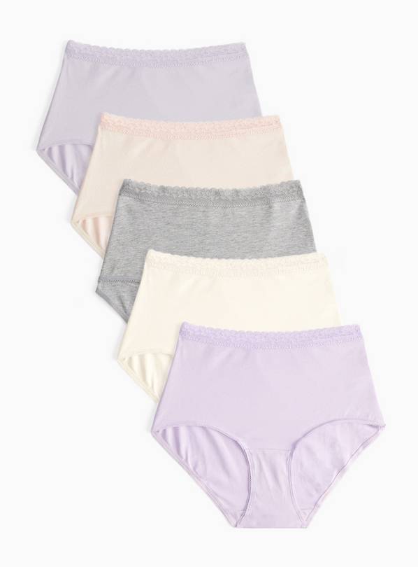 Lilac Pastel Shades Brief Knickers 5 Pack 18