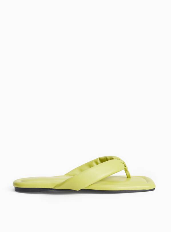 Lime PU Toe Post Sandals 6