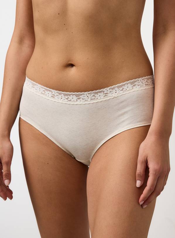 Oatmeal Ribbed Short Knickers 10