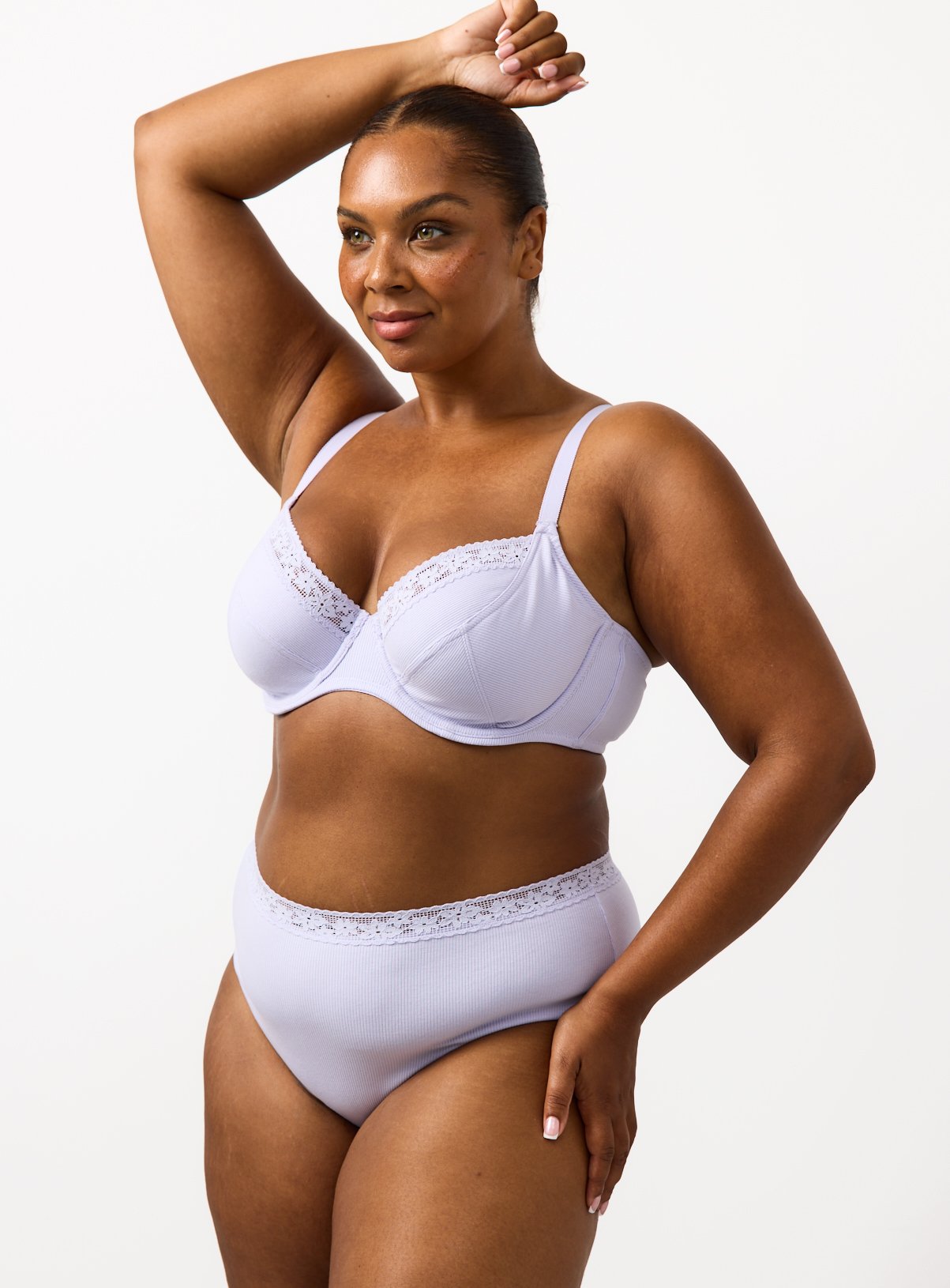 DD+ Oatmeal & Lilac Plunge Bras 2 Pack 40G - Image 2 thumbnail