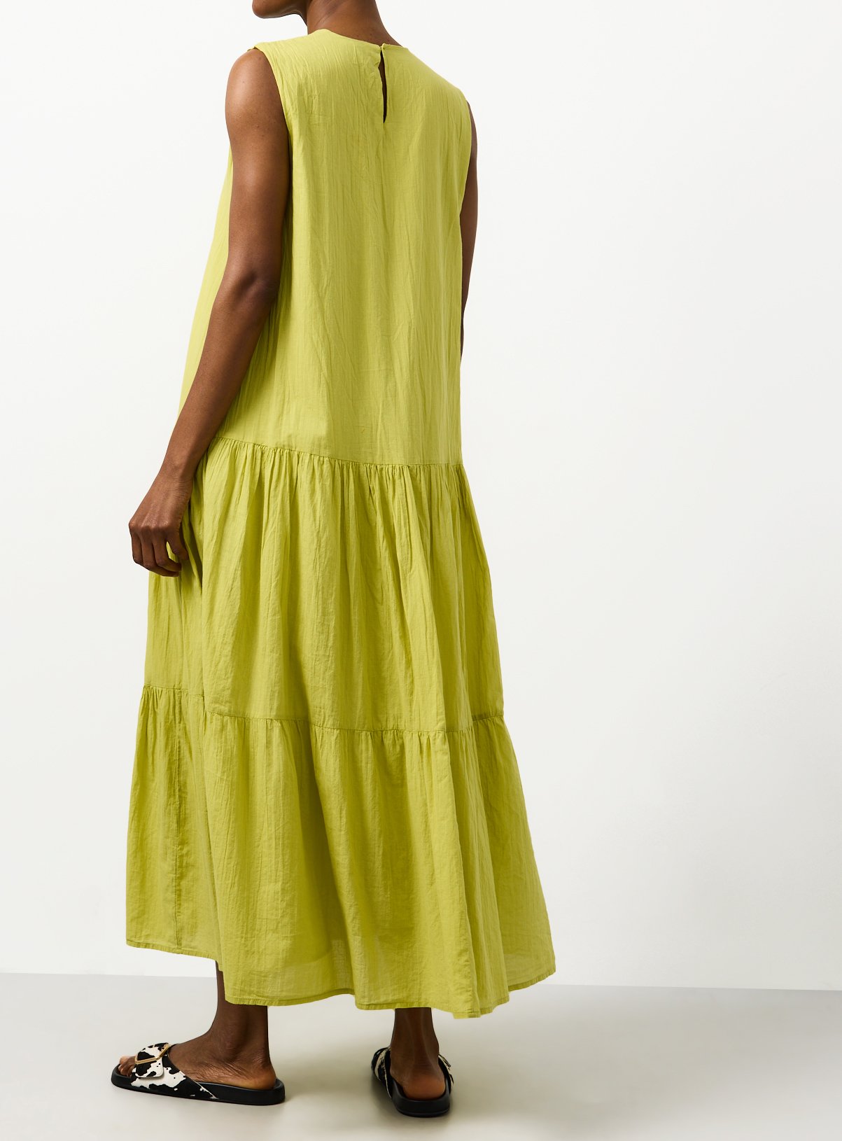 Buy Lime Drop Waist Sleeveless Tiered Dress 10 | Midaxi | Tu