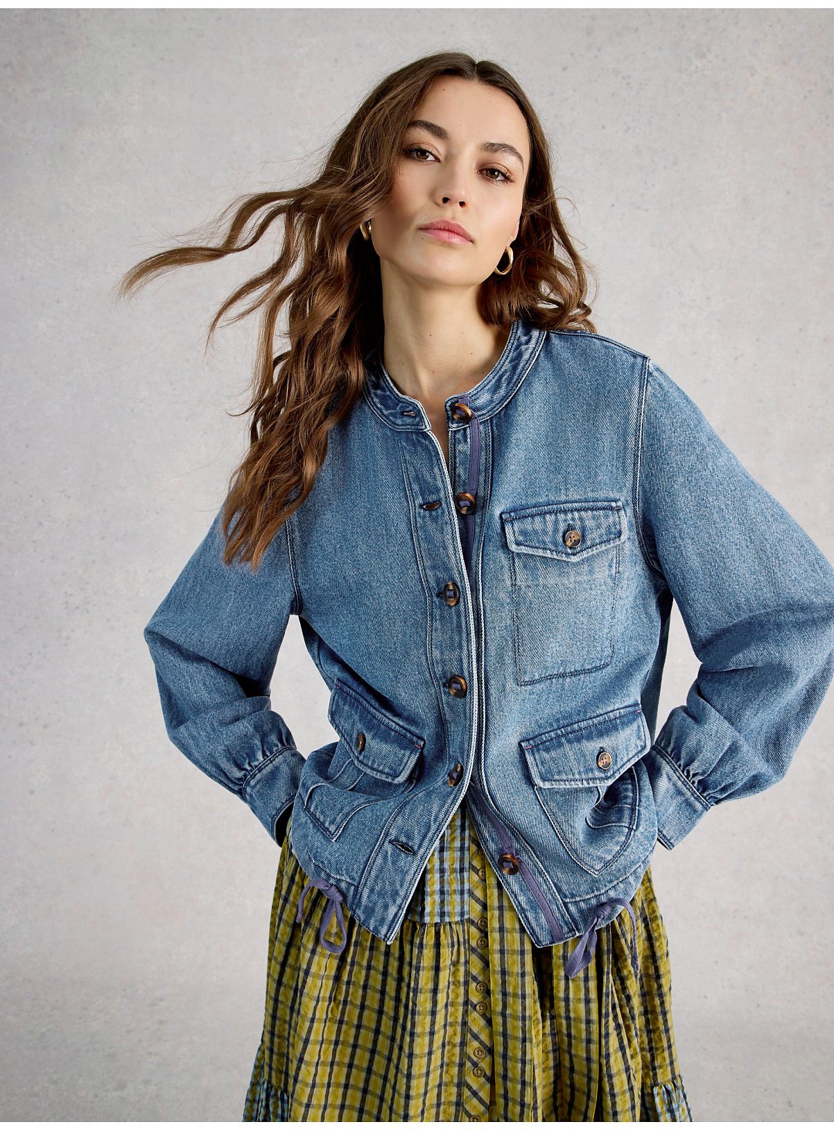 WHITE STUFF Demi Utility Denim Jacket 14 - Image 1 thumbnail