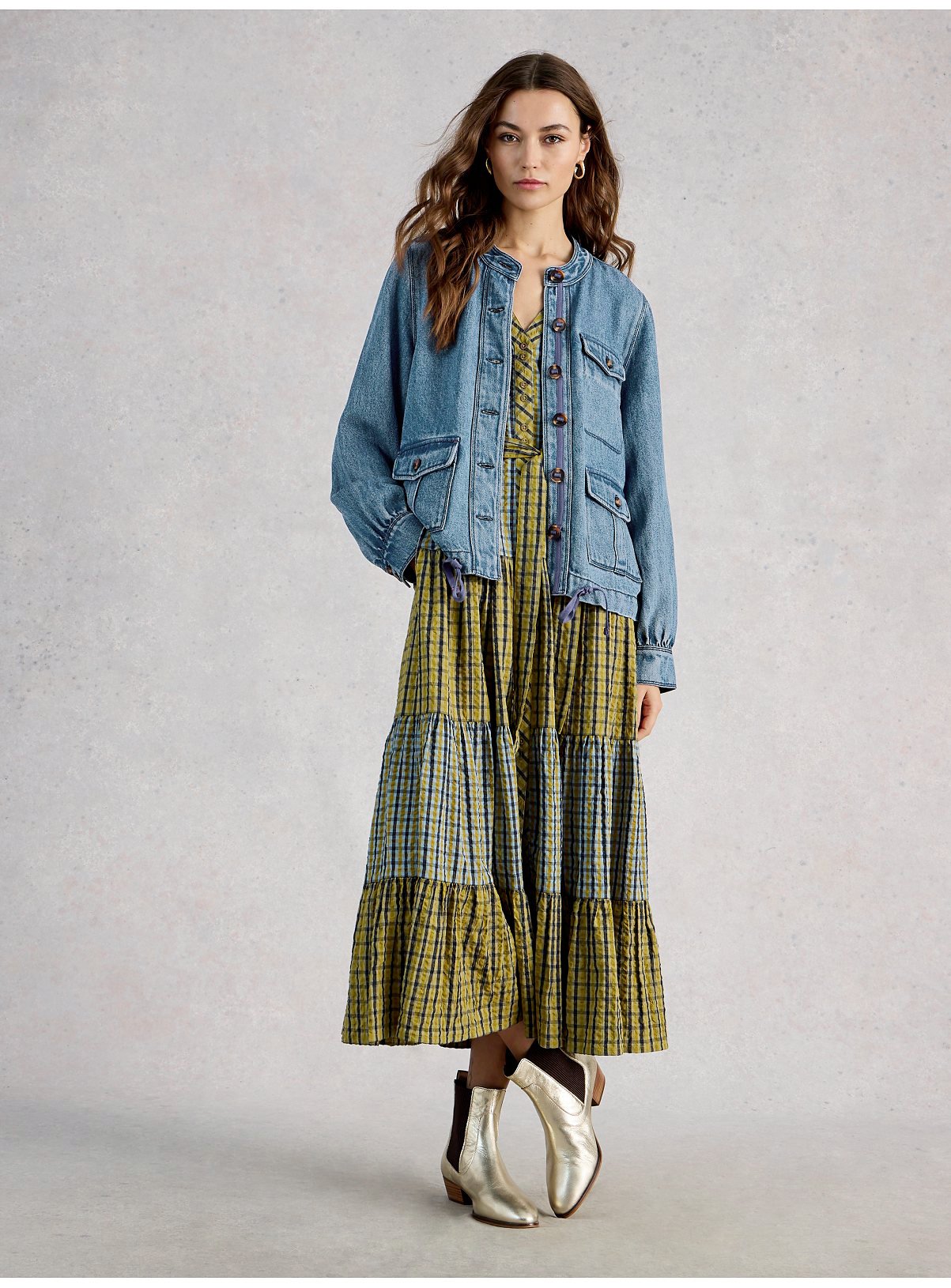 WHITE STUFF Demi Utility Denim Jacket 14 - Image 3 thumbnail