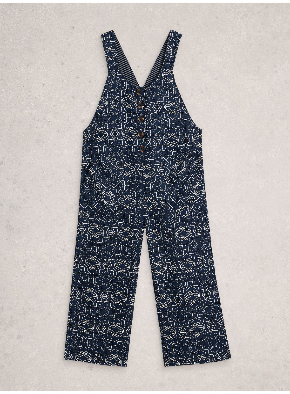 WHITE STUFF Viola Patterned Linen Dungaree 16 - Image 5 thumbnail