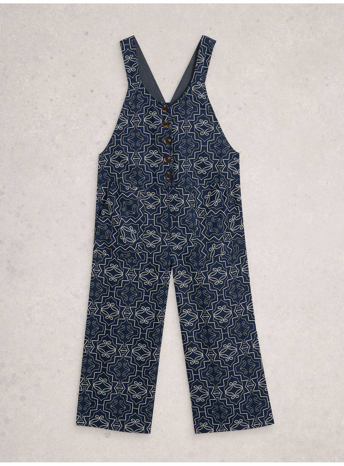 WHITE STUFF Viola Patterned Linen Dungaree 16 - Image 5