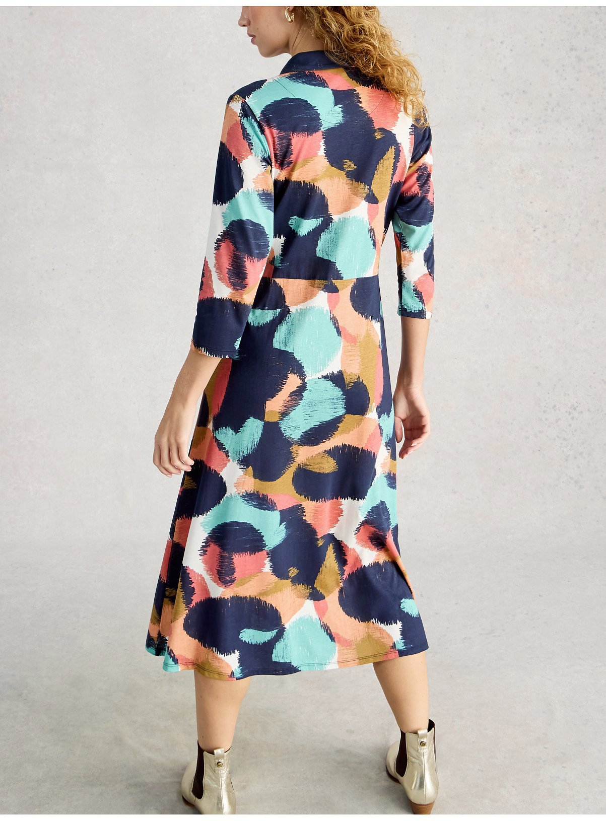 WHITE STUFF Rua Jersey Shirt Dress Navy 14 - Image 2 thumbnail