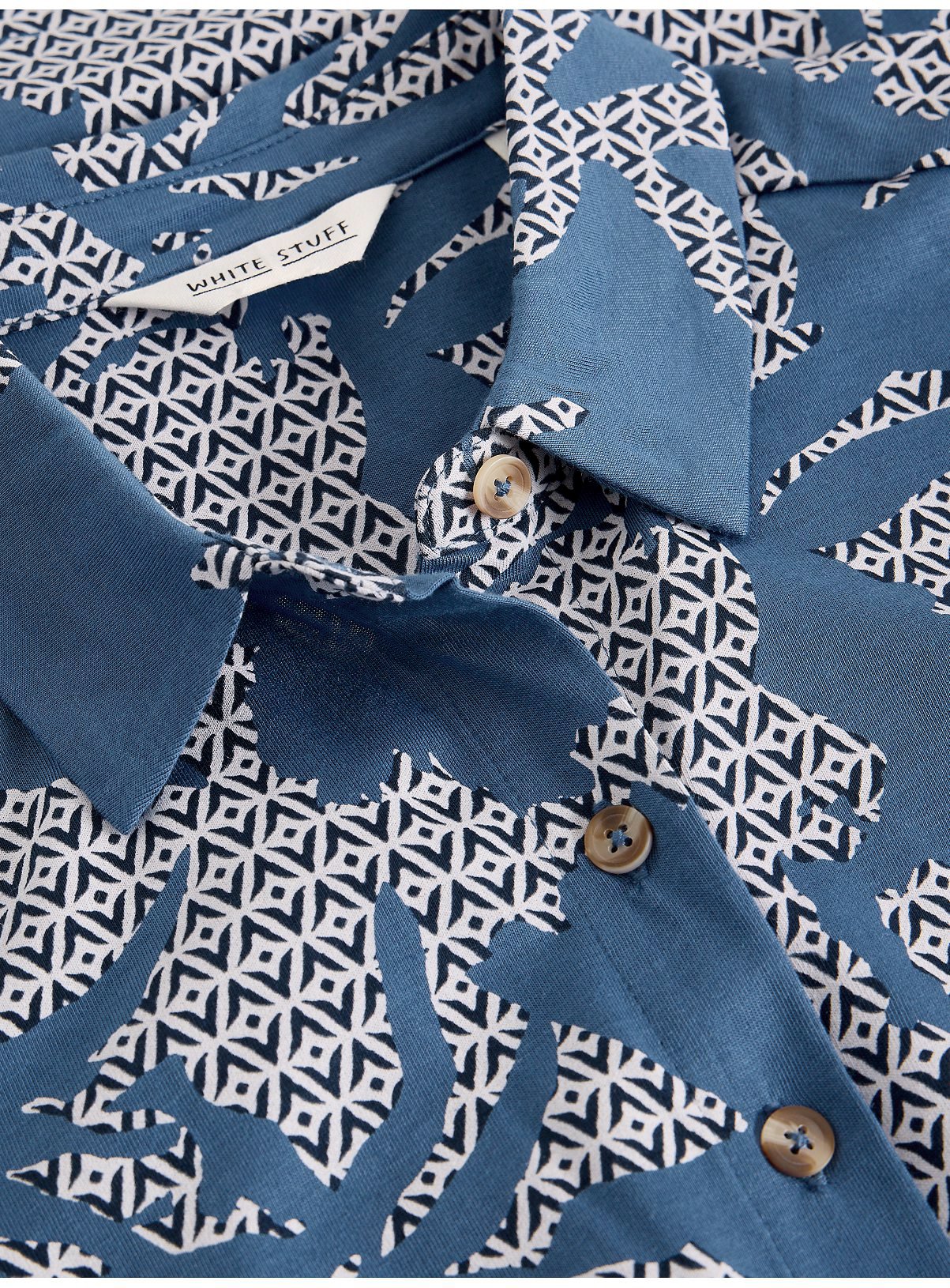 WHITE STUFF Rua Jersey Shirt Dress Blue 18 - Image 2 thumbnail