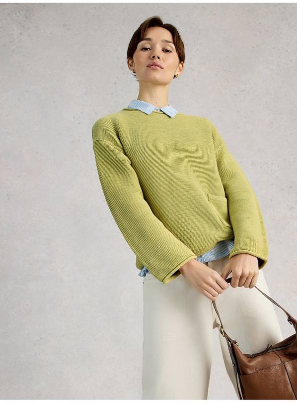 WHITE STUFF Gigi Washed Jumper Green 18