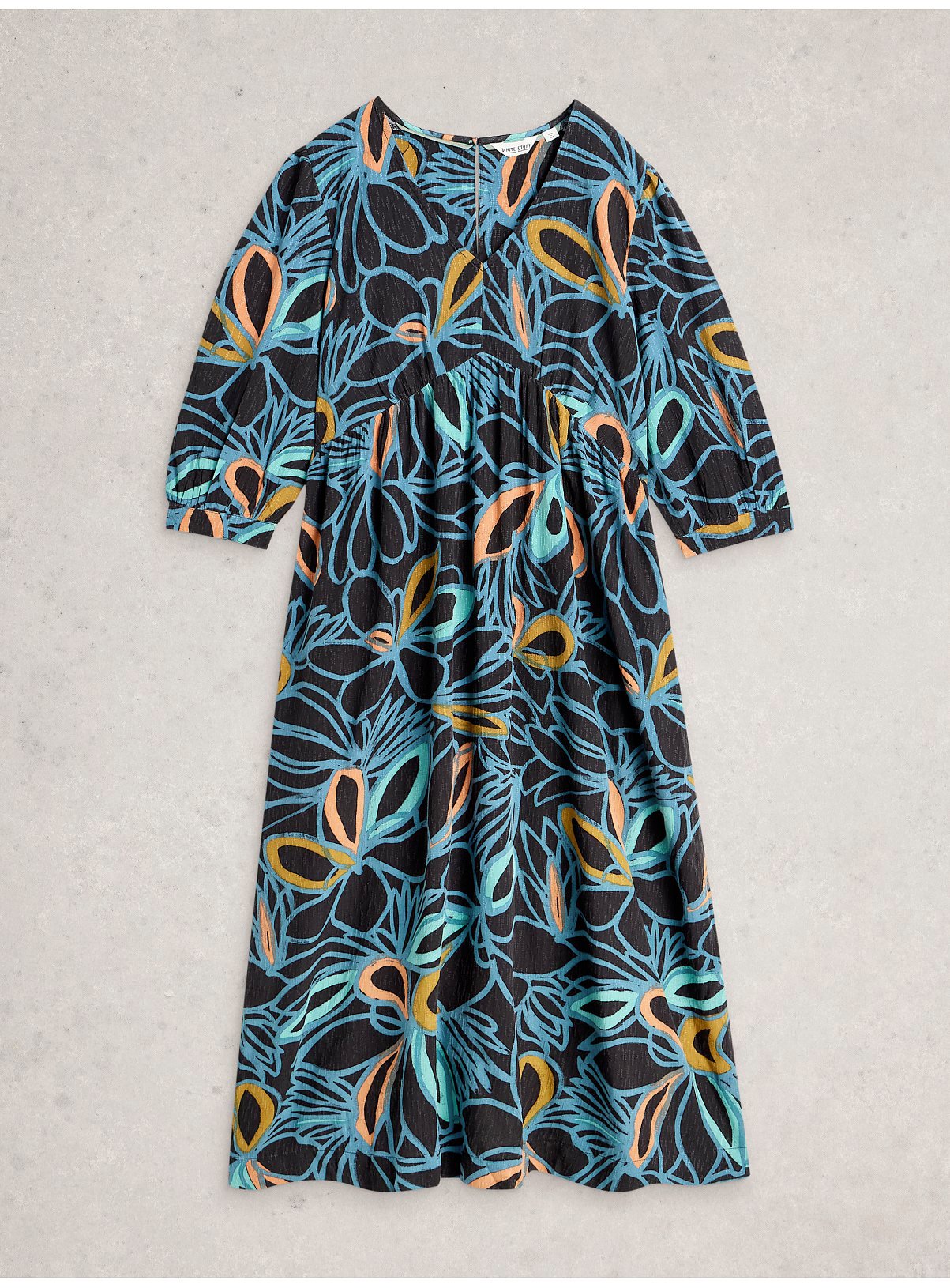 WHITE STUFF Lucy Midi Dress Black 12 - Image 5 thumbnail