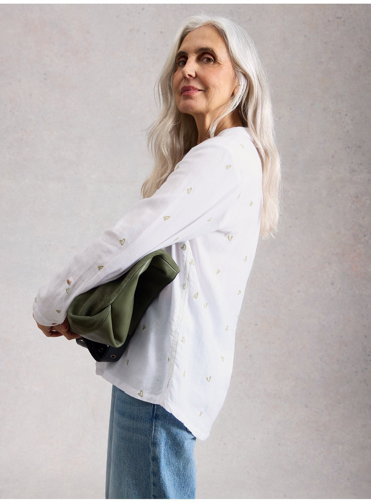 WHITE STUFF Sophie Organic Cotton Shirt Ivory Multi 10 - Image 3 thumbnail