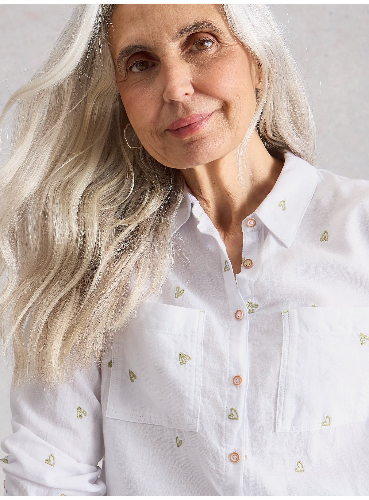 WHITE STUFF Sophie Organic Cotton Shirt Ivory Multi 10 - Image 4 thumbnail