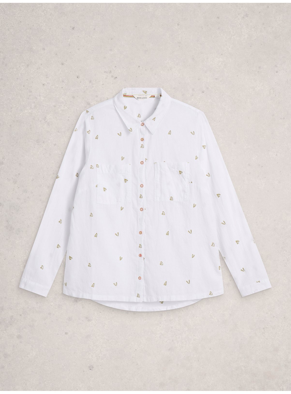 WHITE STUFF Sophie Organic Cotton Shirt Ivory Multi 10 - Image 5 thumbnail