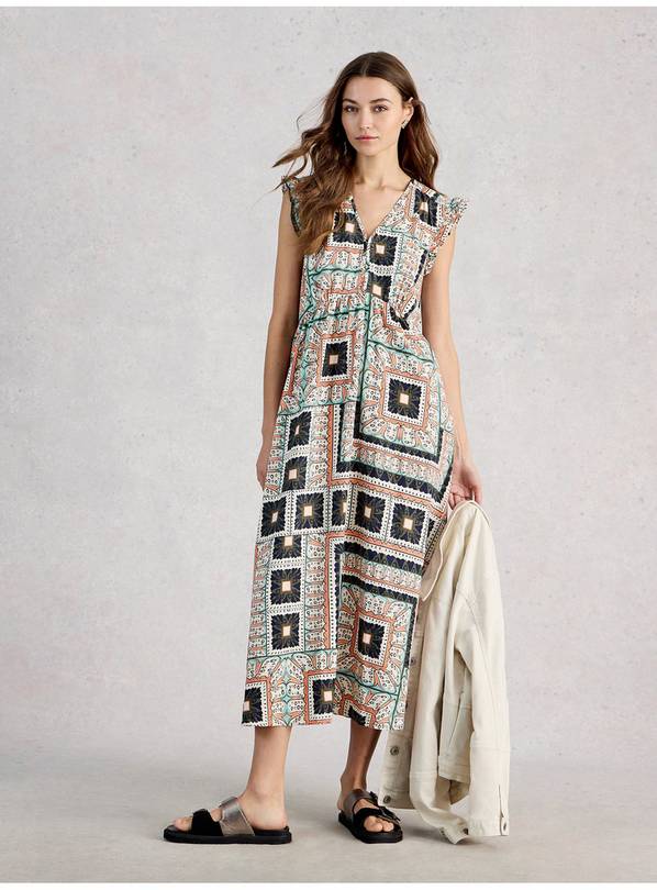 WHITE STUFF Lorna Linen Blend Maxi Dress 8